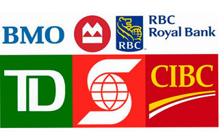 加拿大5大银行BMO、CIBC、RBC、Scotiabank、TD标志